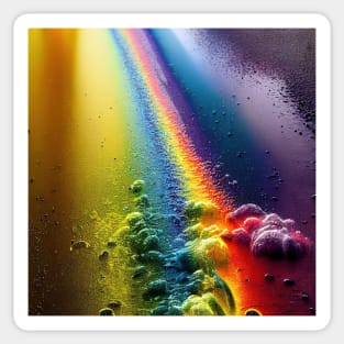 Liquid Colors Flowing Infinitely - Heavy Texture Swirling Thick Wet Paint - Abstract Inspirational Rainbow Drips Sticker